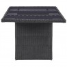 Mesa comedor jardín vidrio ratán sintético negro 200x100x74 cm 3