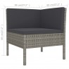 Set de muebles de jardín 3 pzas y cojines ratán sintético gris 5