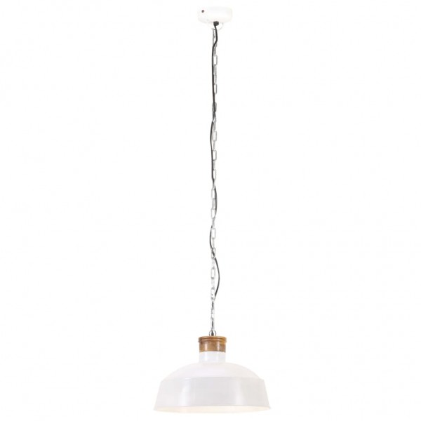 Lámpara colgante industrial 58 cm blanca E27 M 4