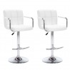 Bancos de bar 2 pcs couro artificial branco 2
