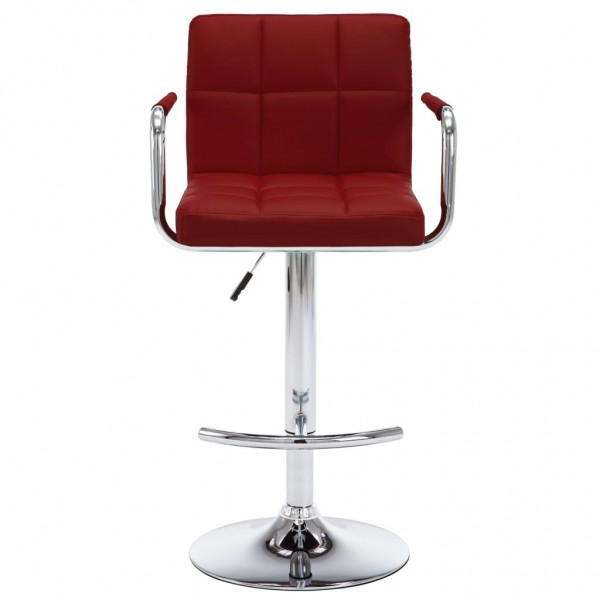 Bancos de bar 2 pcs couro artificial vermelho tinto M 3