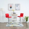 Bancos de bar 2 pcs couro artificial vermelho 1