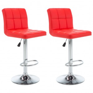 Bancos de bar 2 pcs couro artificial vermelho H
