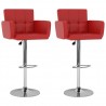 Bancos de bar 2 pcs couro artificial vermelho 1