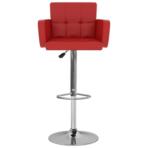 Bancos de bar 2 pcs couro artificial vermelho M 3