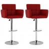 Bancos de bar 2 pcs couro artificial vermelho tinto 1