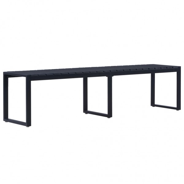 Banco de jardín 180 cm tablero PS negro D