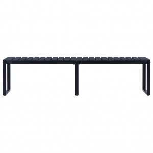 Banco de jardim 180 cm placa de PS preto H