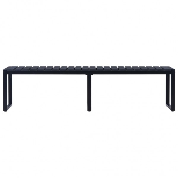 Banco de jardín 180 cm tablero PS negro M 2