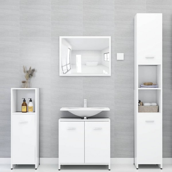 Armario de baño madera contrachapada blanco 60x33x61 cm M 5