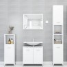 Armario de baño madera contrachapada blanco 30x30x95 cm 3