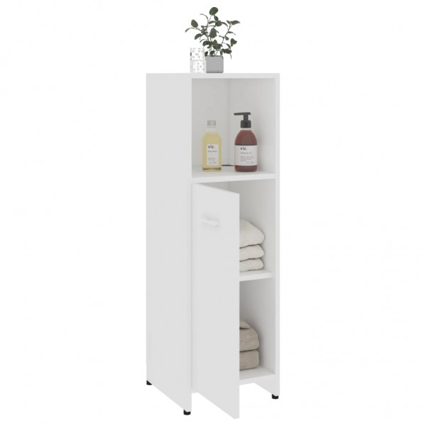 Armario de baño madera contrachapada blanco 30x30x95 cm M 5