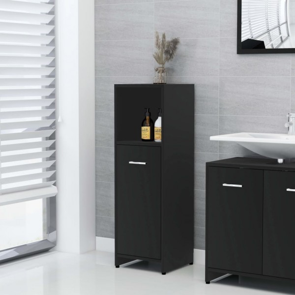 Armario de baño madera contrachapada negro 30x30x95 cm D