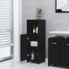 Armario de baño madera contrachapada negro 30x30x95 cm 3