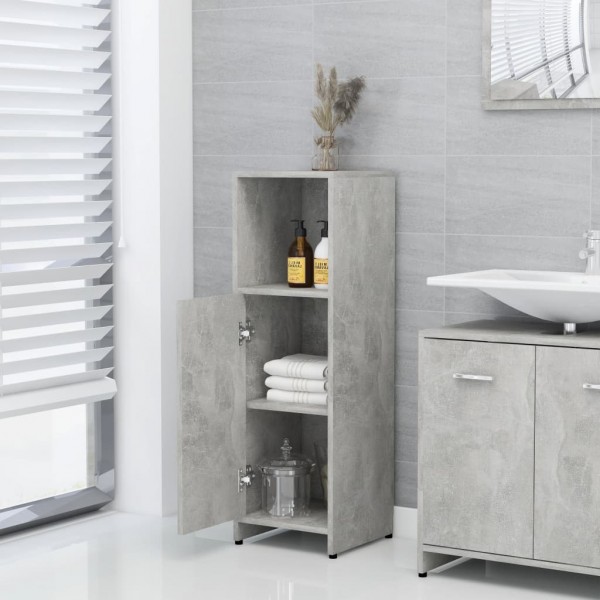 Armario de baño madera contrachapada gris hormigón 30x30x95 cm M 3