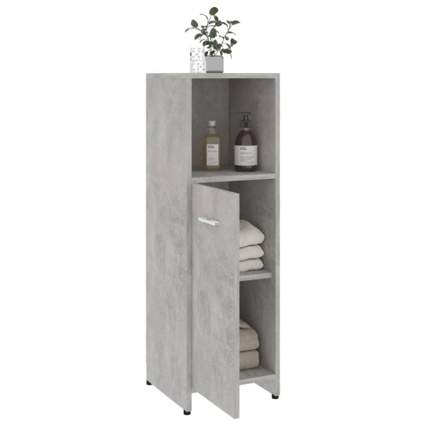 Armario de baño madera contrachapada gris hormigón 30x30x95 cm M 4