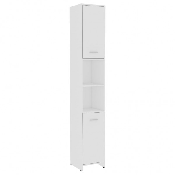 Armario de baño madera contrachapada blanco 30x30x183.5 cm M 2