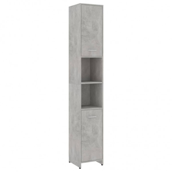 Armario baño madera contrachapada gris hormigón 30x30x183.5 cm M 3