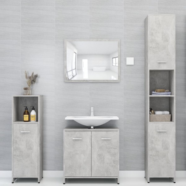 Armario baño madera contrachapada gris hormigón 30x30x183.5 cm M 5
