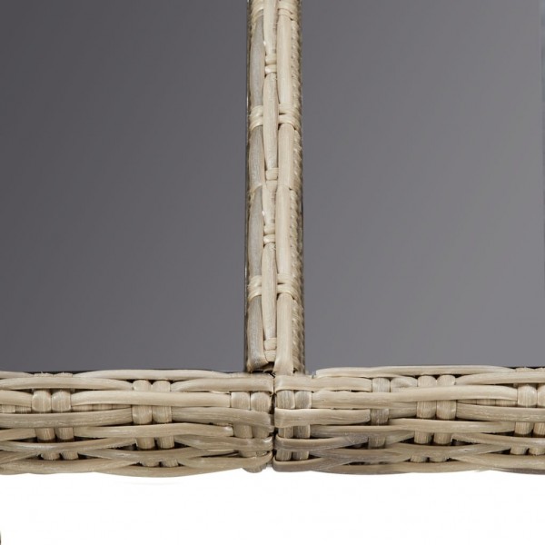 Mesa de comedor jardín vidrio y ratán PE marrón 200x100x74 cm M 4