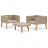 Set de muebles de jardín 3 pzas y cojines ratán sintético beige 4