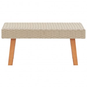 Mesa de centro de jardín ratán sintético beige H