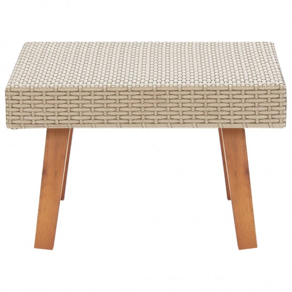 Mesa de centro de jardín ratán sintético beige M 3