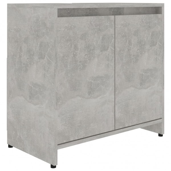 Armario de baño madera contrachapada gris hormigón 60x33x61 cm M 2
