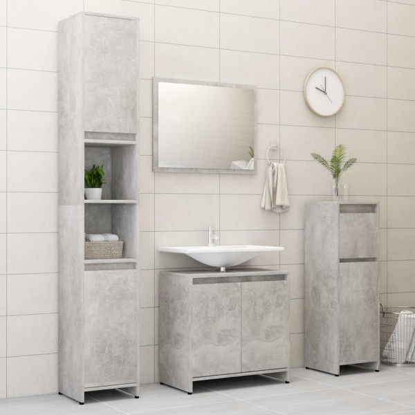 Armario de baño madera contrachapada gris hormigón 60x33x61 cm M 5