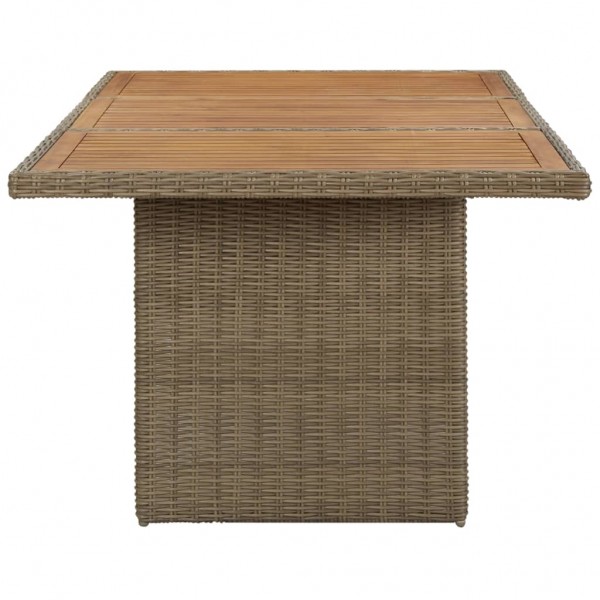 Mesa de jantar jardim 200x100x74 cm vime PE castanho M 3