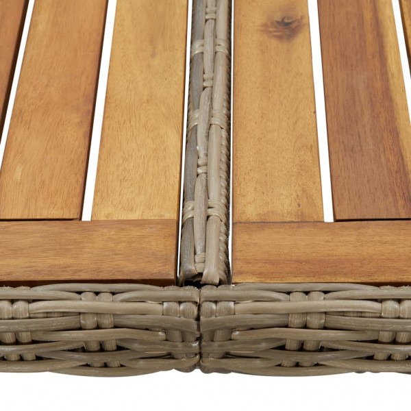 Mesa de comedor de jardín ratán sintético marrón 200x100x74 cm M 5