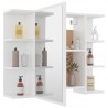 Armário casa banho c/ espelho derivados de madeira branco 4