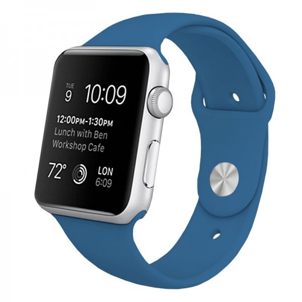 Correa COOL para Apple Watch Series 1 / 2 / 3 / 4 / 5 / 6 / 7 / 8 / 9 / SE (42 / 44 / 45 mm) Goma Azul D