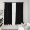 Cortinas opacas aspeto linho + ganchos 2pcs 140x175cm antracite 1