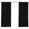 Cortinas opacas aspeto linho + ganchos 2pcs 140x175cm antracite 4