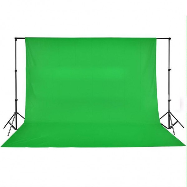 Fundo fotográfico s/ suporte algodão verde 500x300cm chroma key M 4