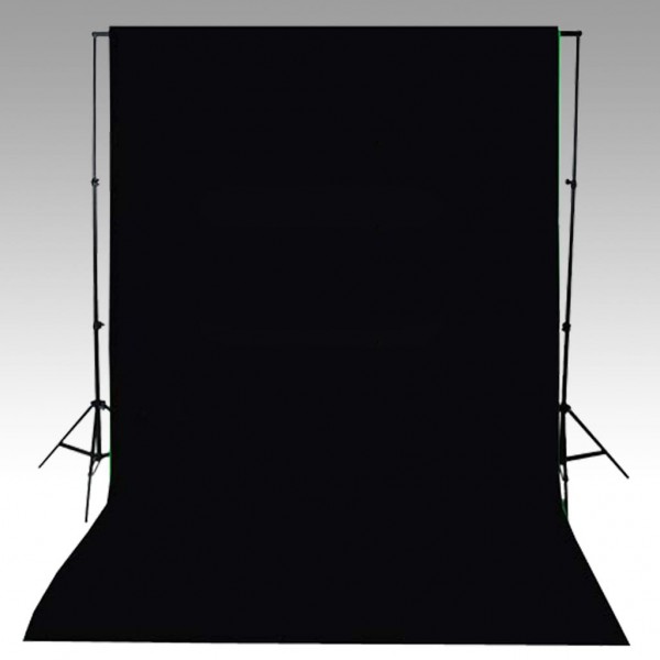 Fundo fotográfico s/ suporte algodão preto 600x300 cm M 2