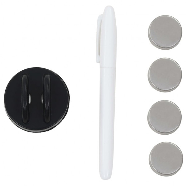 Pizarra magnética de pared negra vidrio 60x20 cm M 4