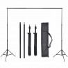Kit estudio 3 telones fondo algodón estructura ajustable 3x6 m 5