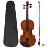 Juego completo de violín con arco y barbada madera oscura 4/4 1