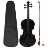 Conjunto completo violino c/ arco e apoio de queixo 4/4 preto 1