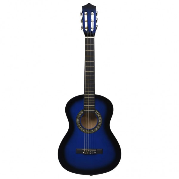 Guitarra clássica iniciantes/crianças com saco 1/2 34 azul M 3