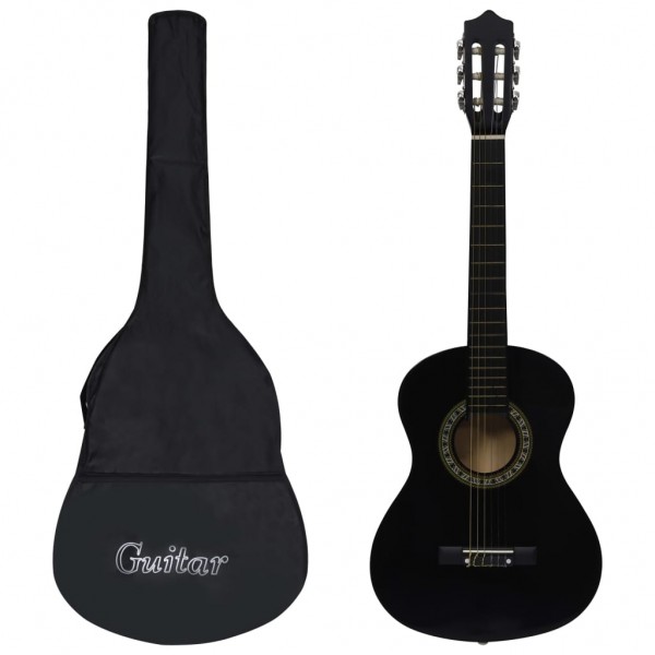 Guitarra clásica principiante y niño con funda negro 1/2 34 D