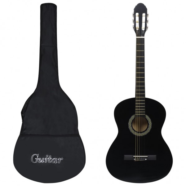 12 peças conjunto guitarra clássica iniciantes 4/4 39 preto D