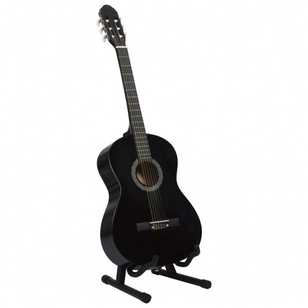 12 peças conjunto guitarra clássica iniciantes 4/4 39 preto M 5
