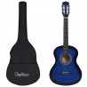 Set de guitarra clásica niños principiantes 8 pzas azul 3/4 36 1