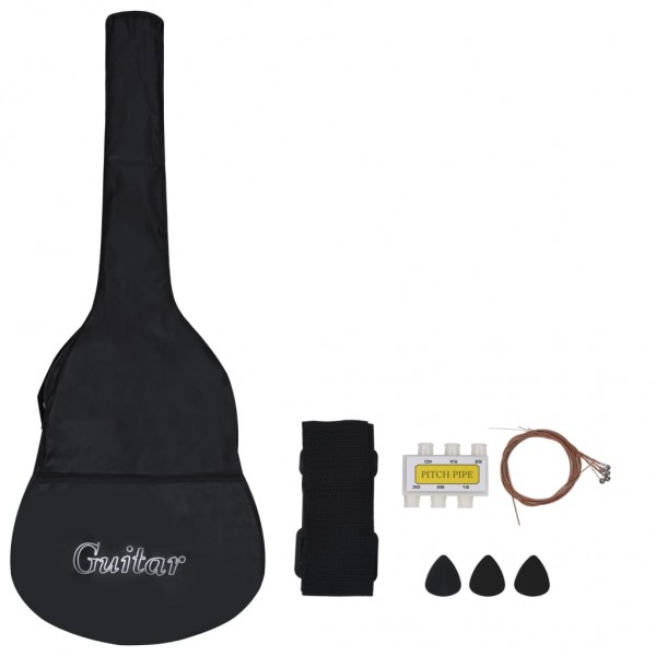 8 pcs conjunto guitarra clássica para iniciantes 3/4 36 azul M 4