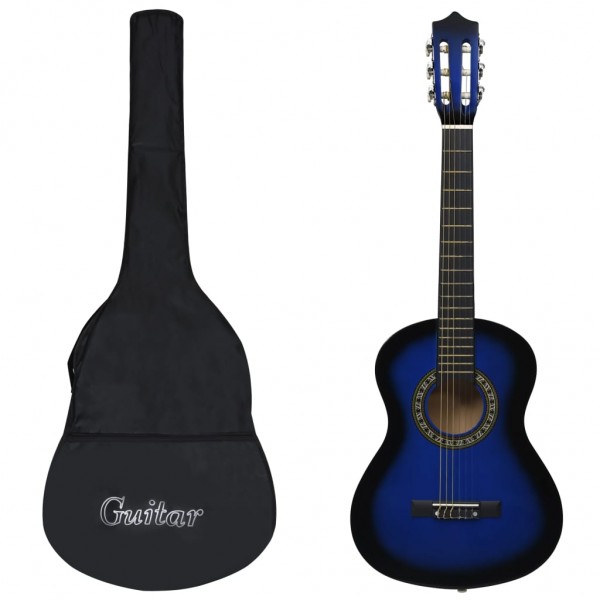 8 pcs conjunto guitarra clássica iniciantes 1/2 34 azul D