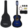 8 pcs conjunto guitarra clássica iniciantes 1/2 34 azul 2