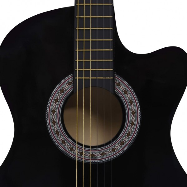 Guitarra Clásica Western Cutaway con 6 cuerdas negra 38 M 5